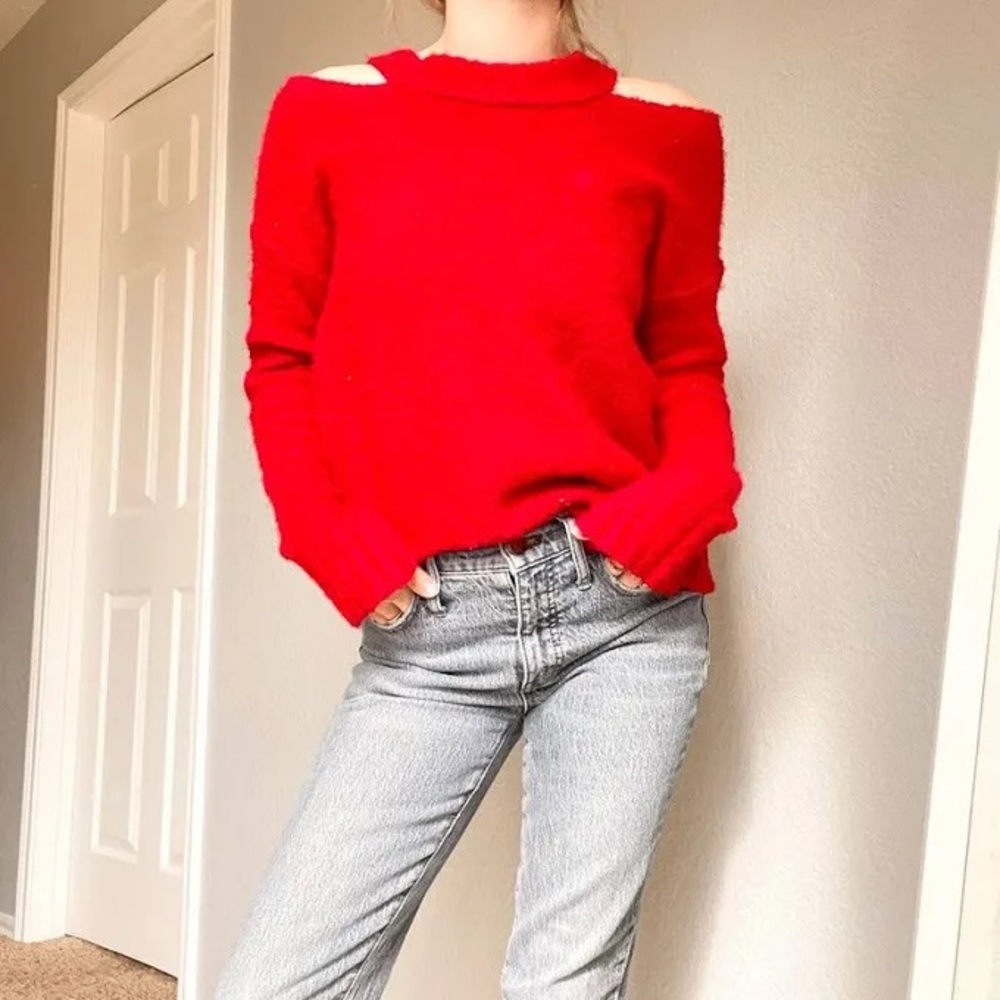 Moth by Anthropologie Red Sweater Size Large